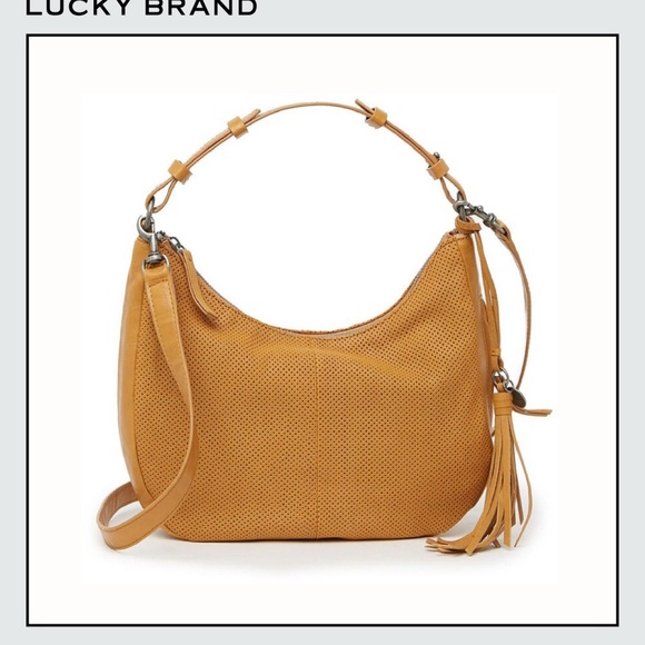 Lucky Brand Ebon Perforated Vanchetta hobo shoulder bag - Picture 1 of 9